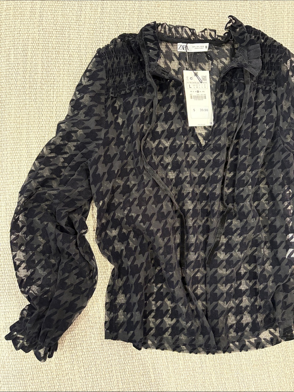 Zara Houndstooth Blouse - Picture 2 of 5